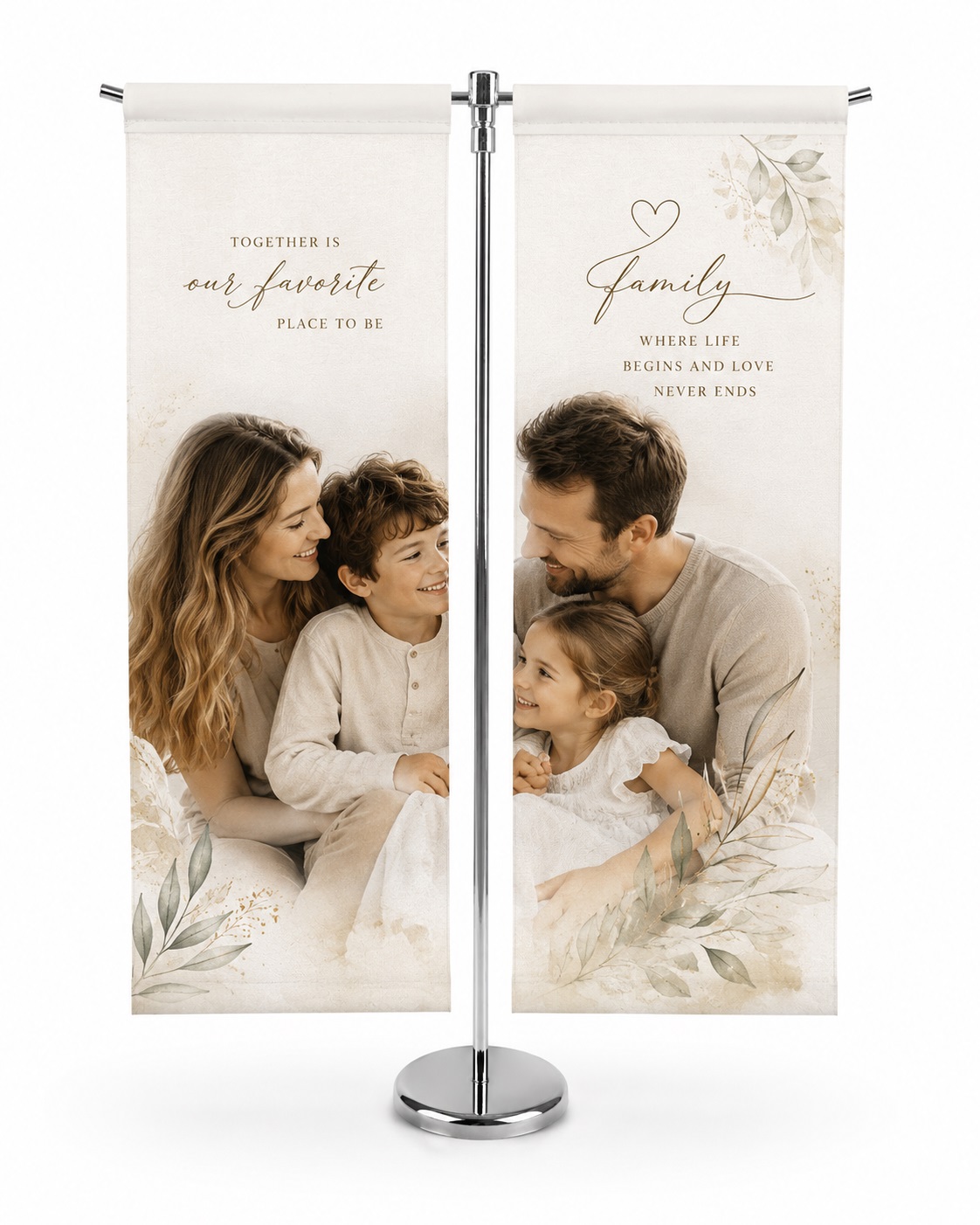 Set me 2 Flamuj Tavoline të Personalizuar, 30 × 10 cm, me Bazament Metalik – foto 6