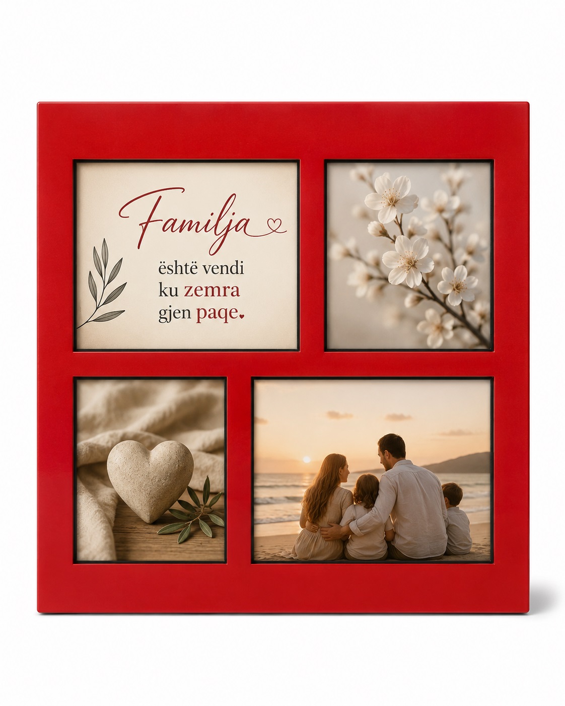 Kornizë Albumi prej Xhami për 4 Foto Familjare të Personalizuara – foto 4