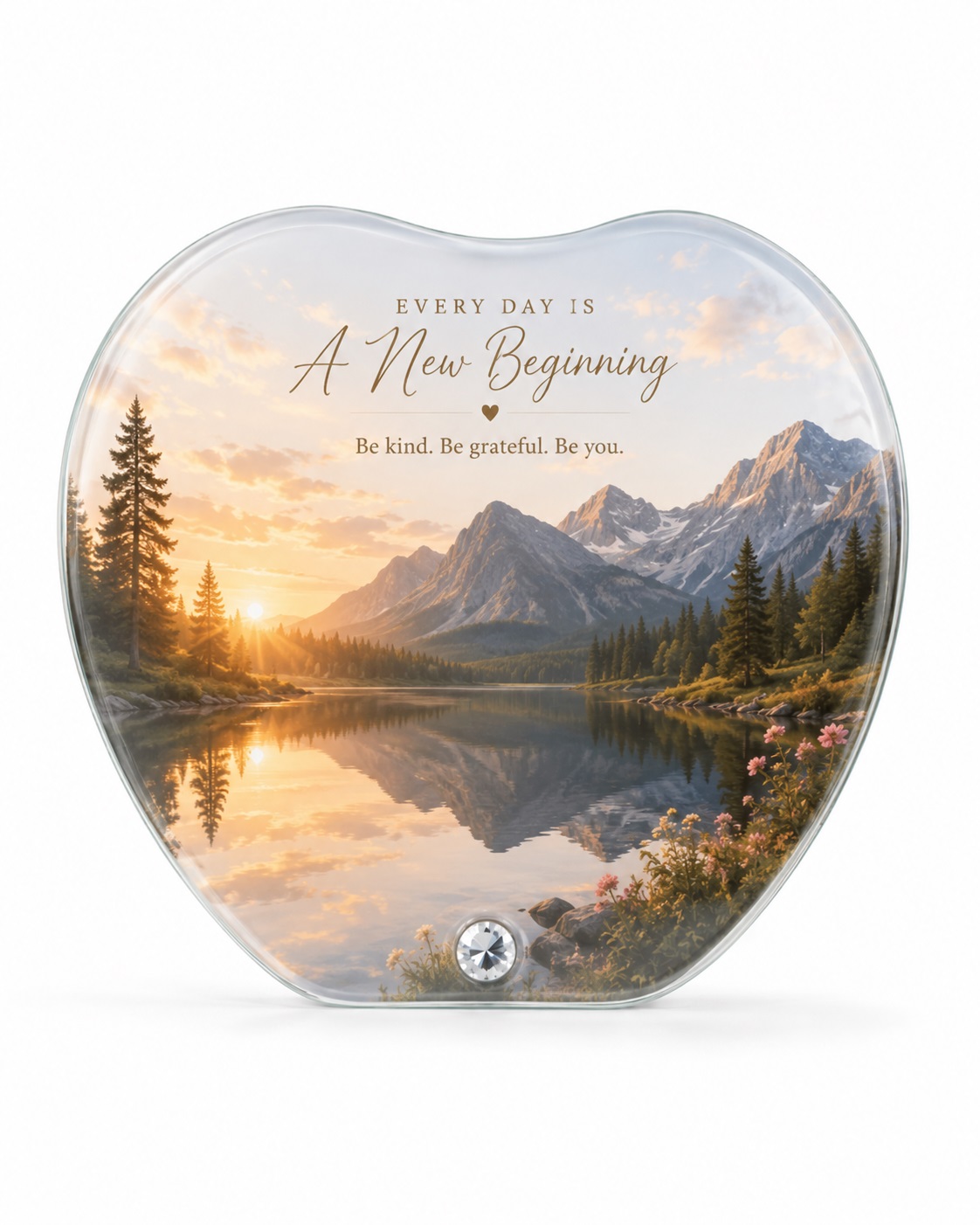 Kornizë Xhami në Formë Zemre, e Personalizuar, 19 × 16 cm – foto 2