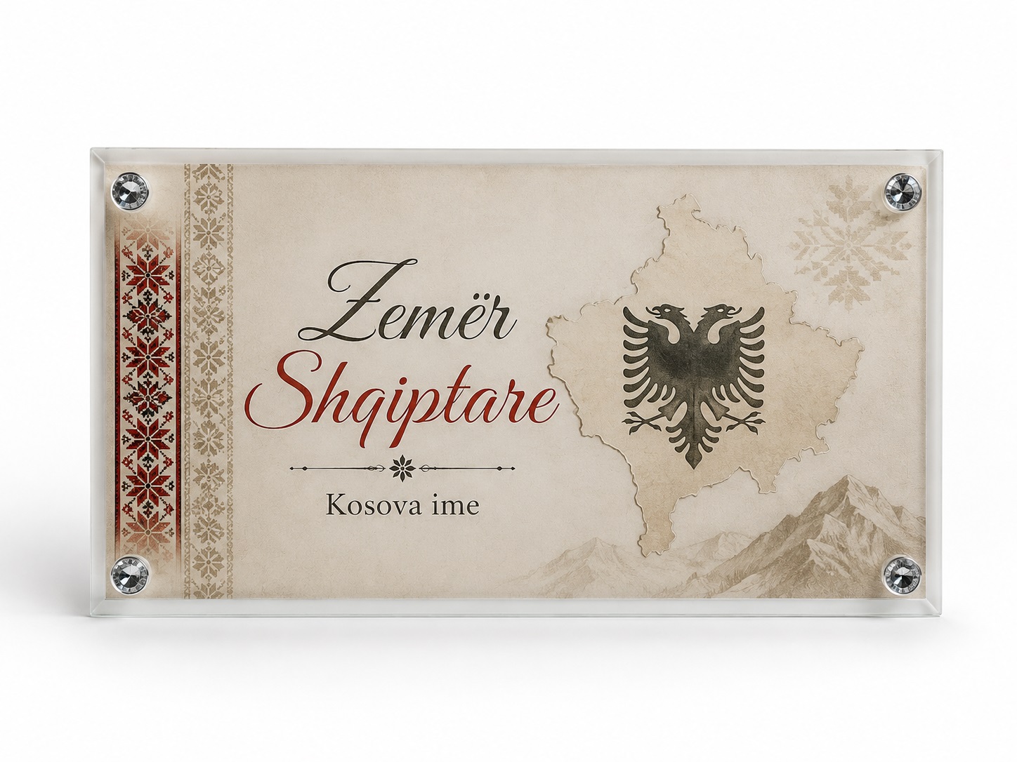 Kornizë Xhami e Personalizuar me Mbërthyes Dekorativë, 30 × 16 cm – foto 5