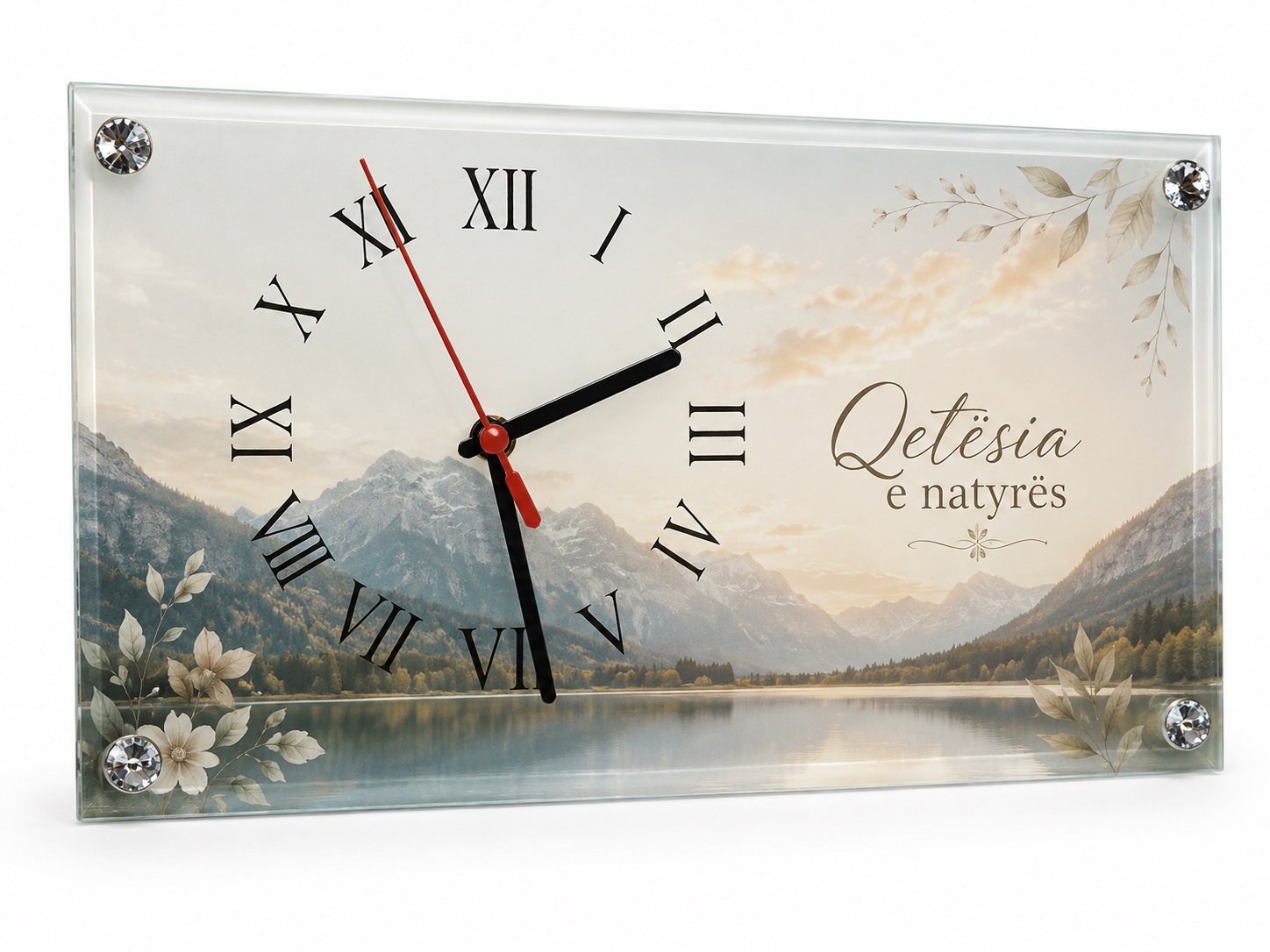 Orë Xhami Drejtkëndëshe e Personalizuar, 30 × 16 cm – foto 3