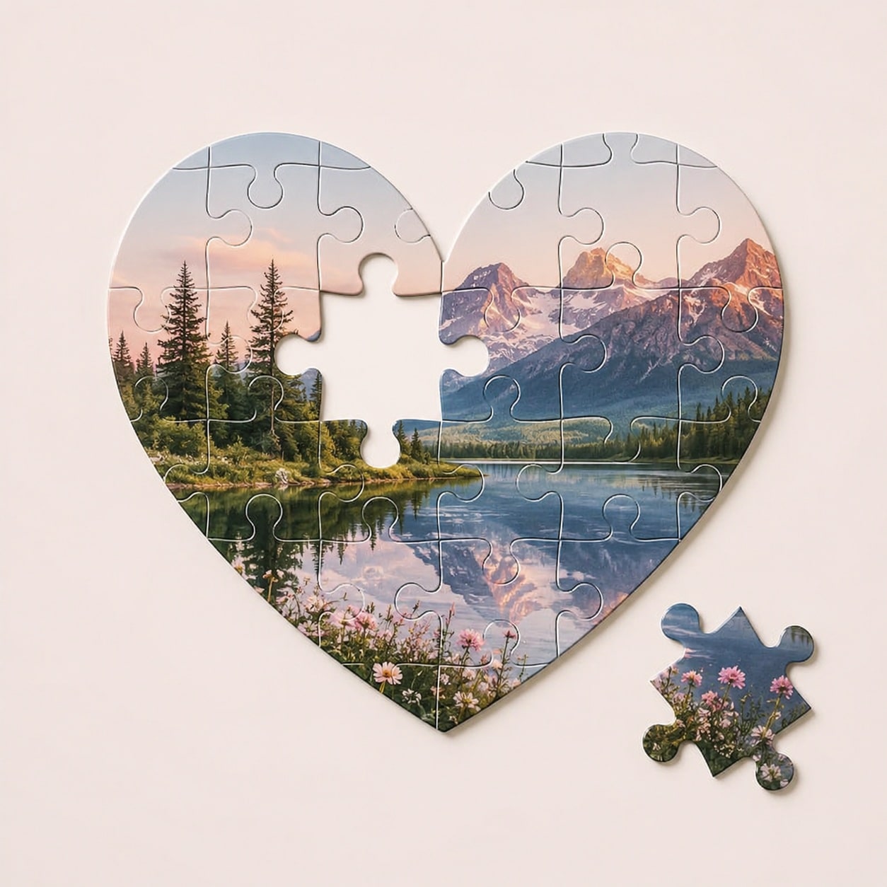 Puzzle Zemër i Personalizuar 20x20 cm me Foto - foto 3