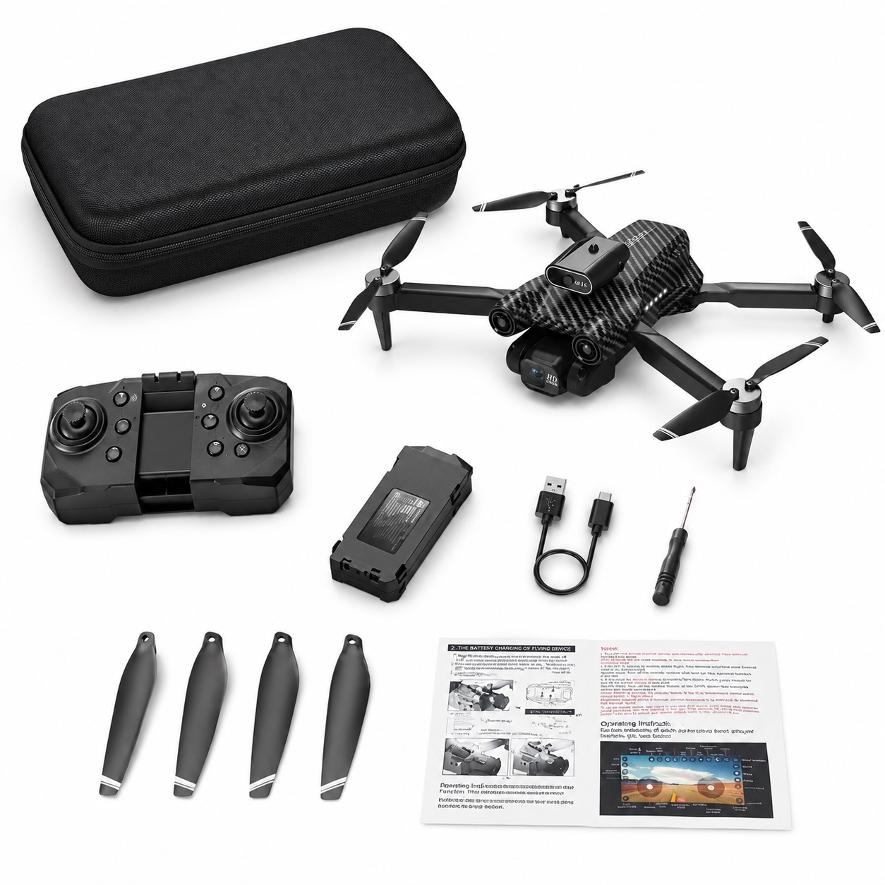 Mini Dron i Palosshëm A13 me Kamera të Dyfishtë të Deklaruar 8K, Shmangie Pengesash, Optical Flow dhe Telekomandë