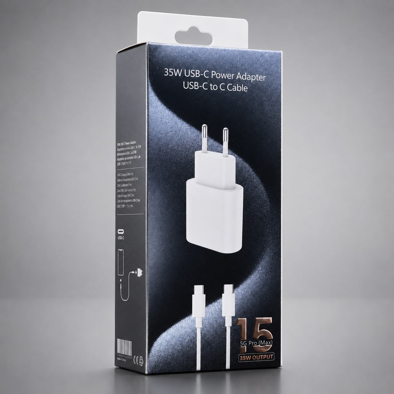 Karikues USB-C 35W me Kabllo USB-C në USB-C 1 m – Adapter Rryme me Prizë EU - foto 1