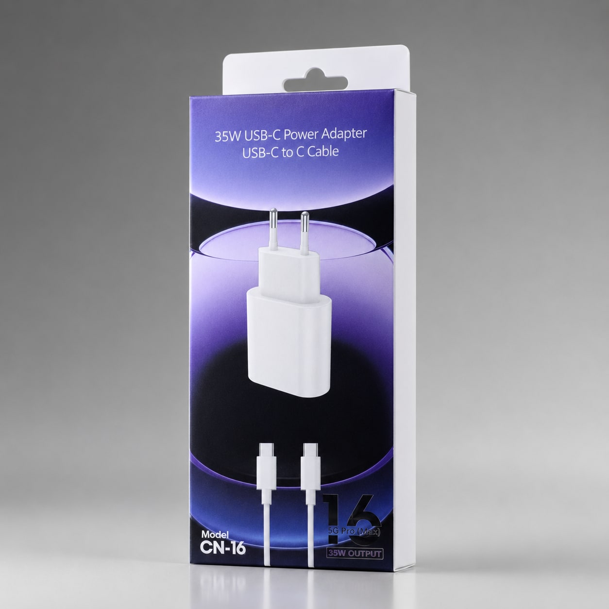 Karikues USB-C 35W per iPhone 16 Pro Max me Kabllo USB-C në USB-C 1 m – Adapter Rryme me Prizë EU