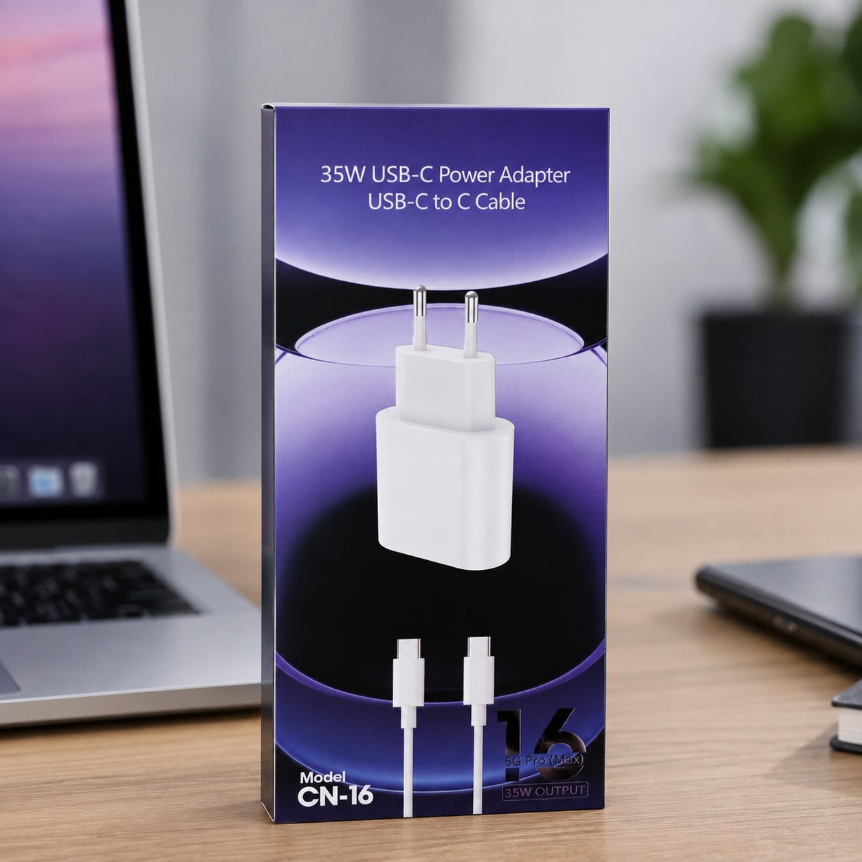 Karikues USB-C 35W per iPhone 16 Pro Max me Kabllo USB-C në USB-C 1 m – Adapter Rryme me Prizë EU - foto 4