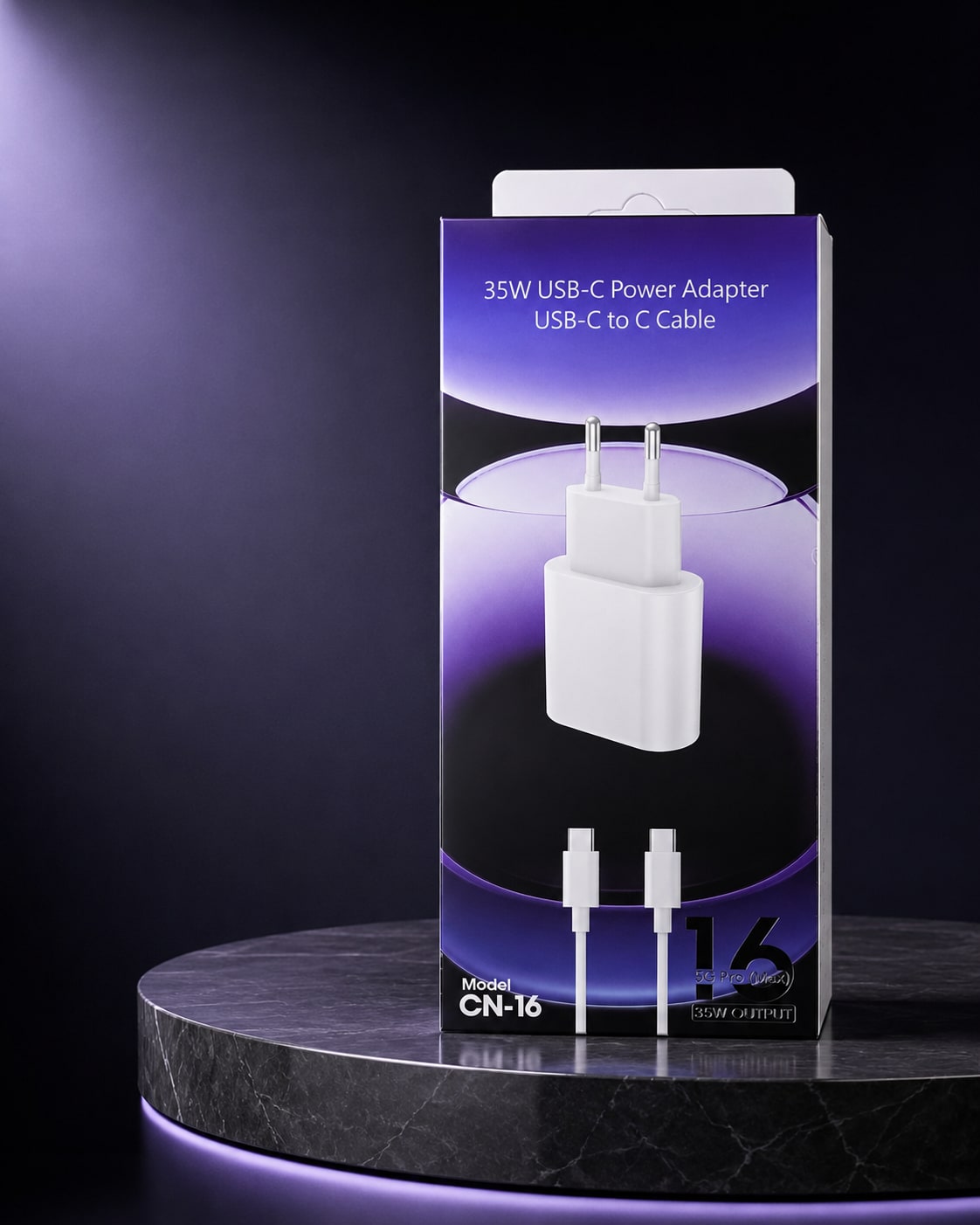 Karikues USB-C 35W per iPhone 16 Pro Max me Kabllo USB-C në USB-C 1 m – Adapter Rryme me Prizë EU - foto 5
