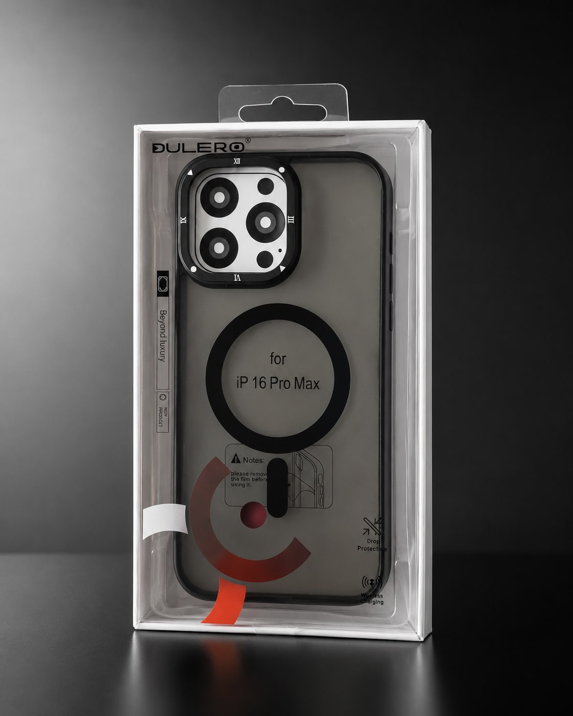Mbrojtese - case DULERO për iPhone 16 Pro Max – Magnetic Ring për Wireless Charging, Mbrojtje Kamerash dhe Dizajn Smoky Transparent - foto 5