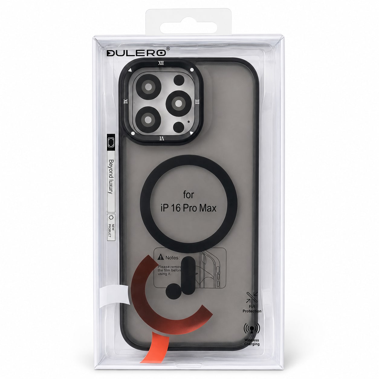 Mbrojtese - case DULERO për iPhone 16 Pro Max – Magnetic Ring për Wireless Charging, Mbrojtje Kamerash dhe Dizajn Smoky Transparent - foto 6