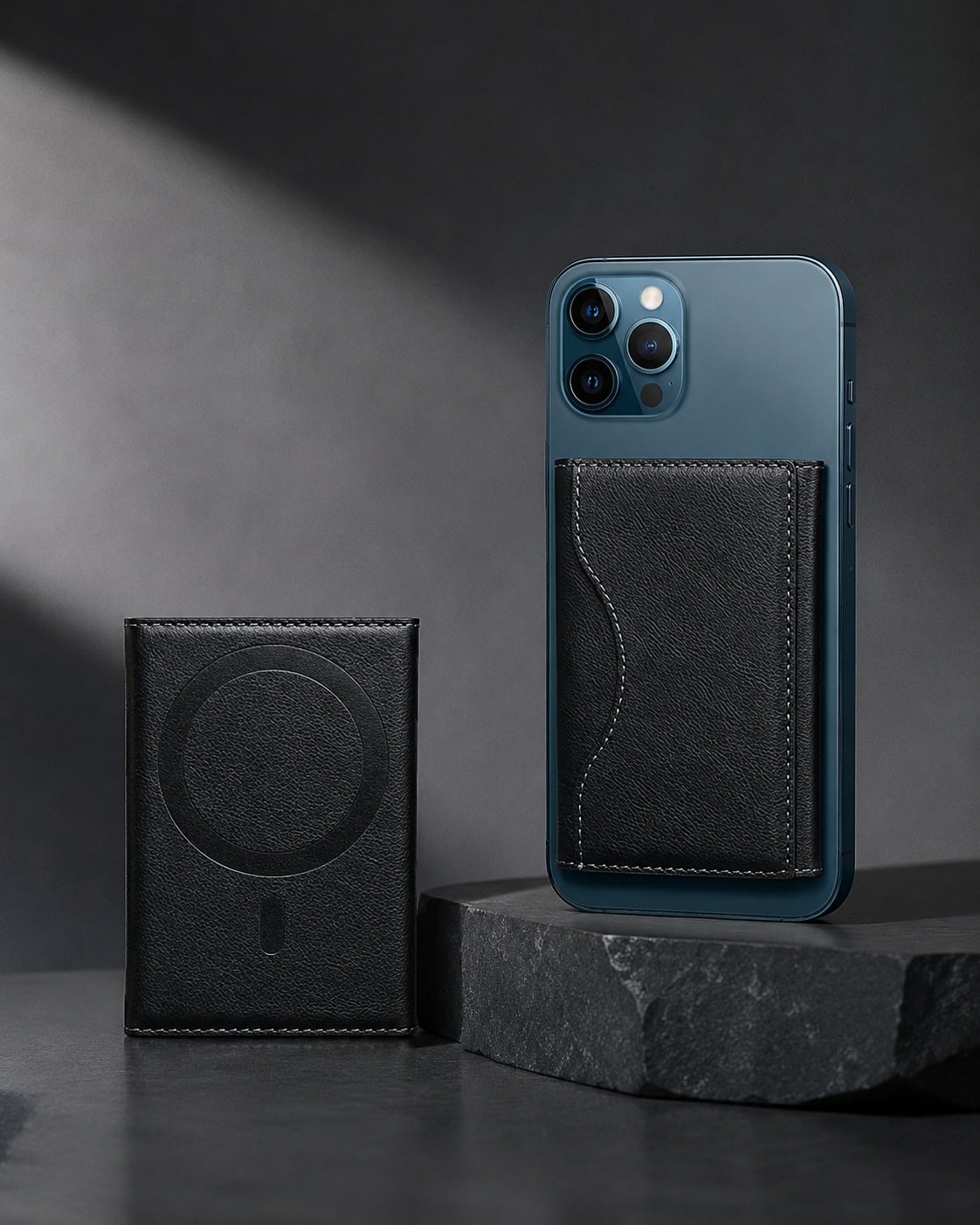 Kuletë Magnetike për Telefon – Card Holder MagSafe-Style, Mbajtëse Kartelash me Dizajn Premium – Black