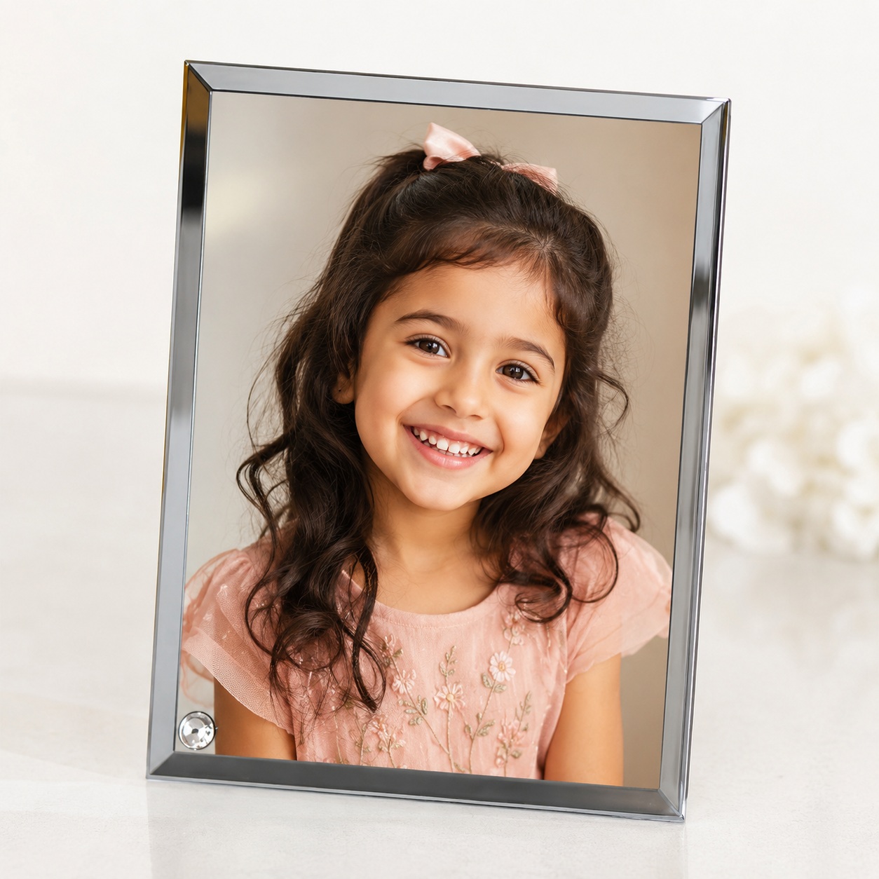 Pllakë Foto (Xham/Akrilik) e Personalizuar me Mbështetëse, 12x23 cm
