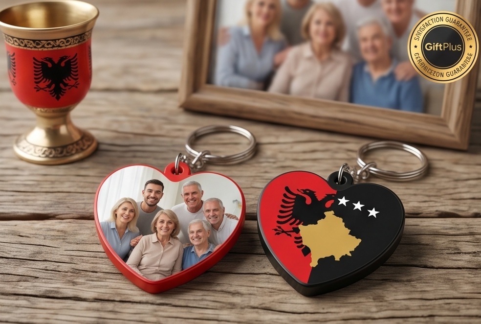 Varëse Çelësash Metalike në Formë Zemre, për Sublimim (4 cm)