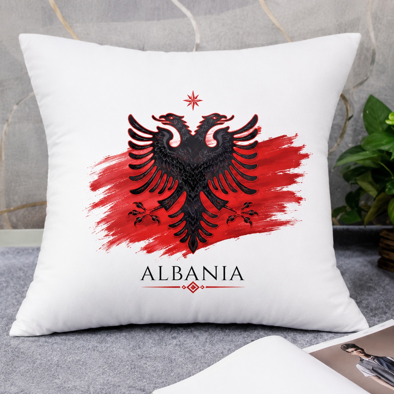 Jastëk i Personalizuar Katror Klasik, Ngjyrë e Bardhë, Dhuratë Elegante Minimaliste