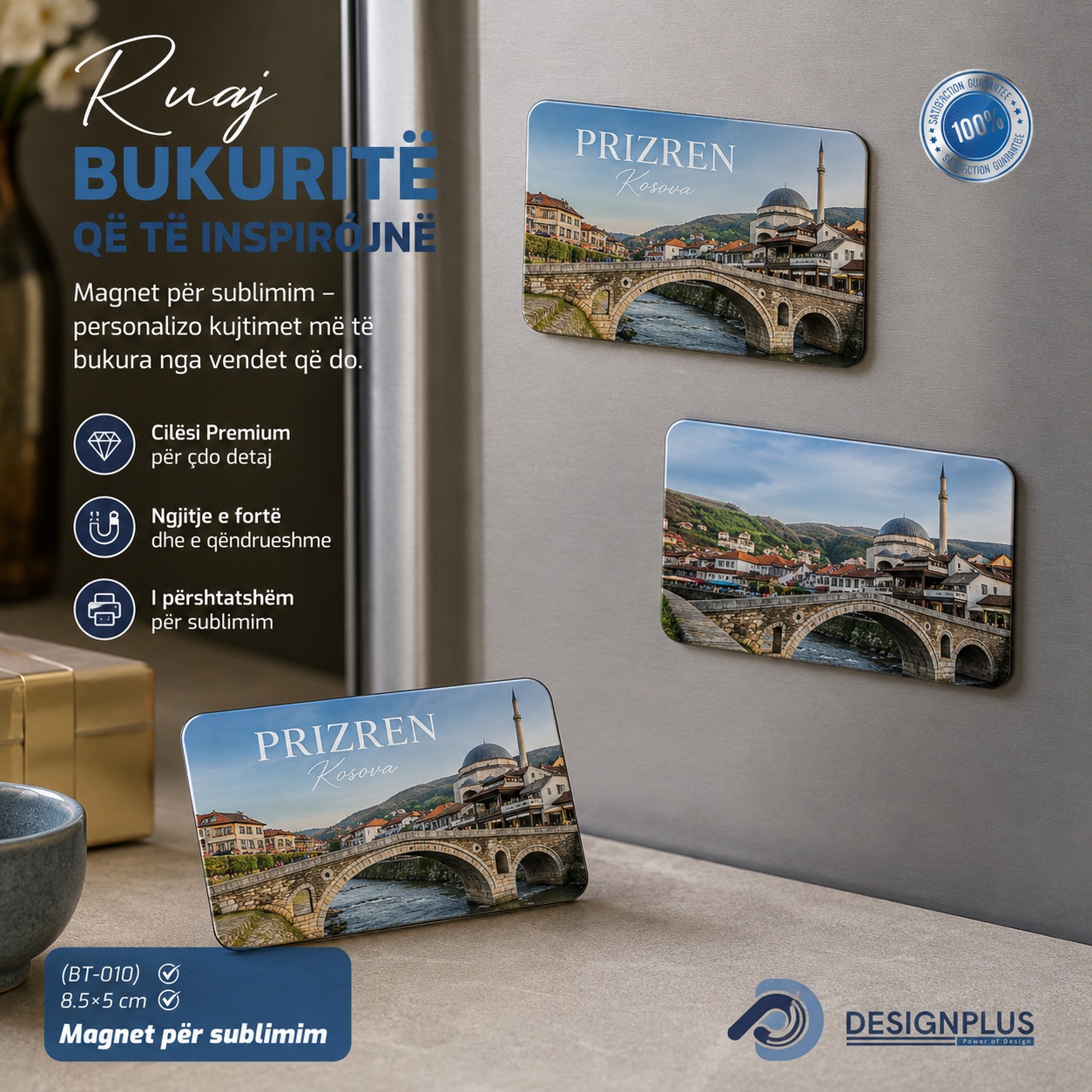 Magnet Frigoriferi për Sublimim, Drejtkëndësh 8.5 x 5 cm