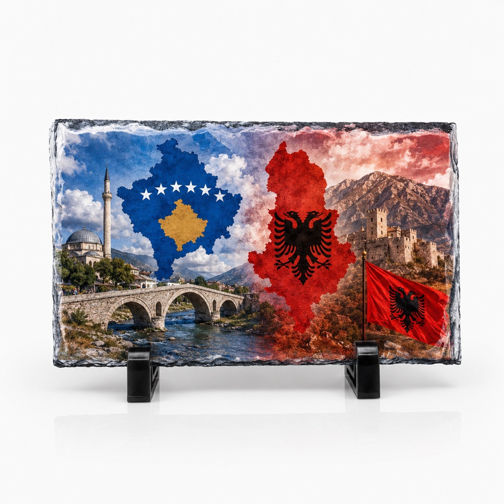 Gur Dekorativ i Personalizuar me Foto, Formë Drejtkëndëshe 12x22 cm, Dhuratë Panoramike