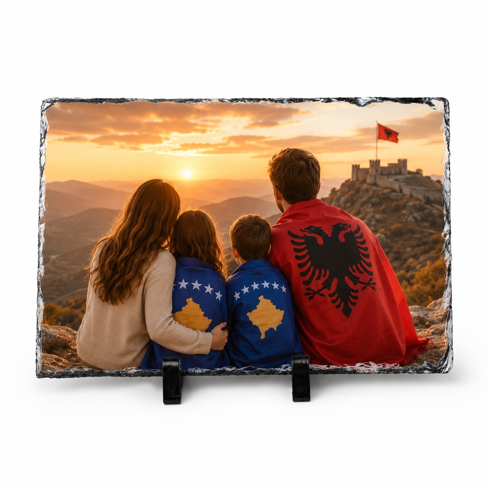 Gur Dekorativ i Personalizuar me Foto, Përmasë e Madhe 20x30 cm, Dhuratë Premium