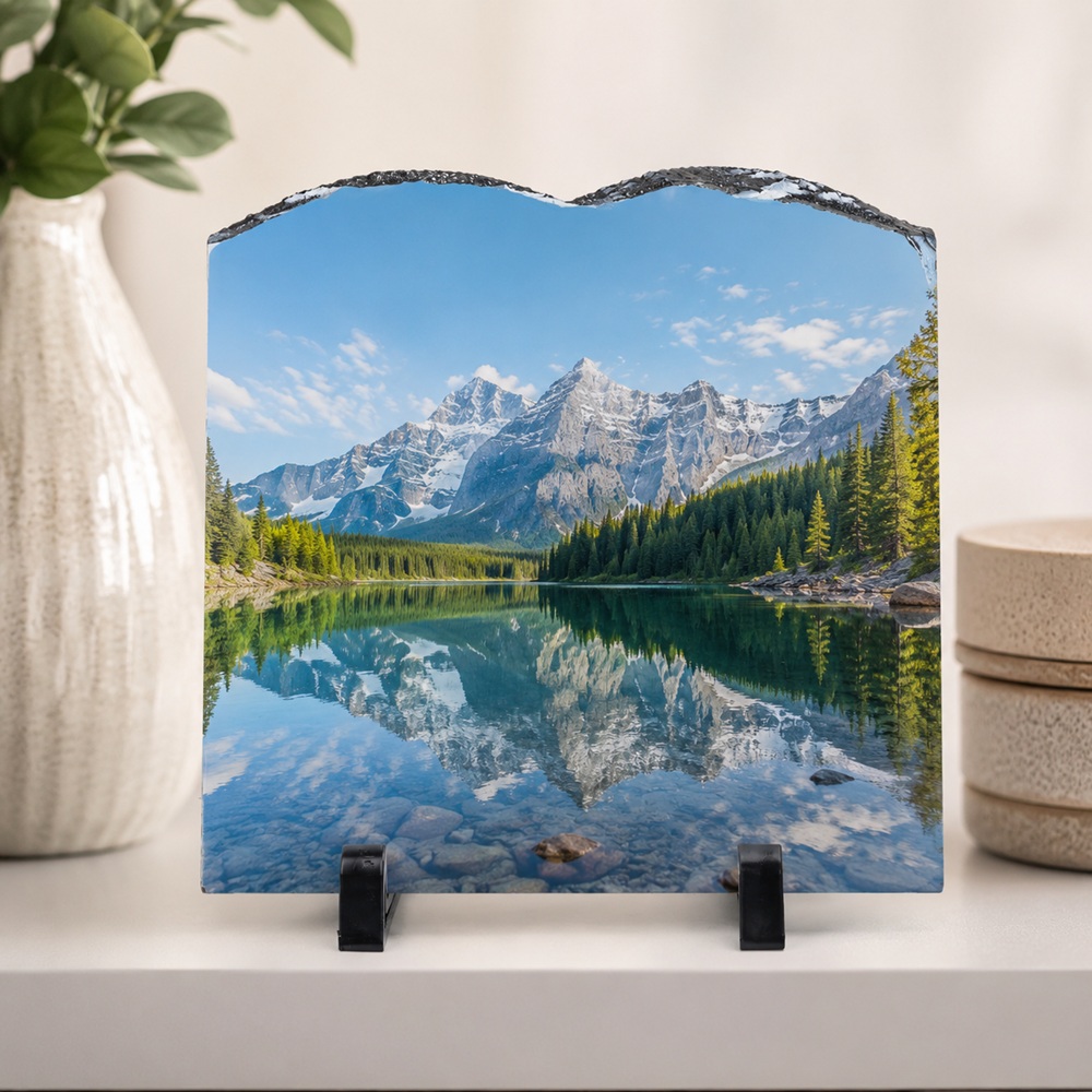 Gur Dekorativ i Personalizuar me Foto, Formë me Hark të Valëzuar 20x20 cm, Dhuratë Elegante