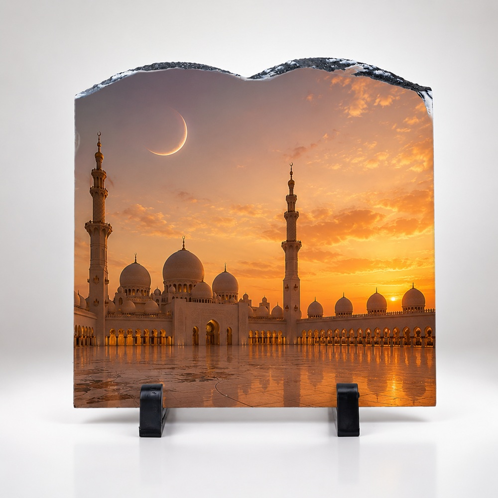 Gur Dekorativ i Personalizuar me Foto, Formë me Hark të Valëzuar 20x20 cm, Dhuratë Elegante