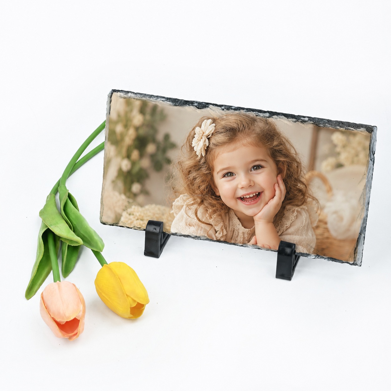 Gur Dekorativ i Personalizuar me Foto, Formë Drejtkëndëshe 15x20 cm, Kujtim me Skaje Natyrale