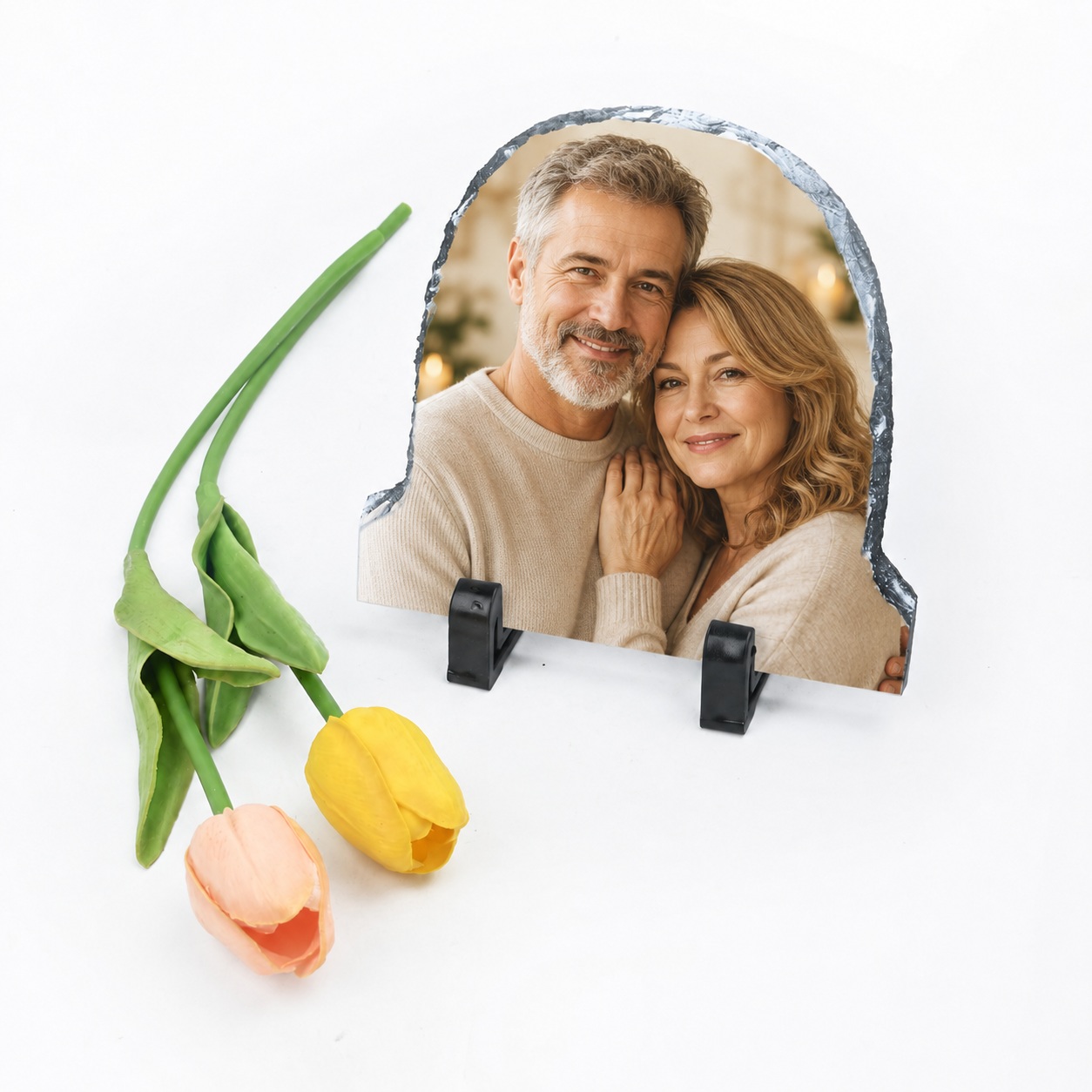 Gur Dekorativ i Personalizuar me Foto, Formë Harku 15x15 cm, Dhuratë Klasike