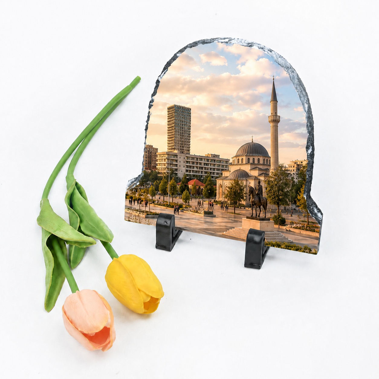 Gur Dekorativ i Personalizuar me Foto, Formë Harku 20x20 cm, Kujtim Premium