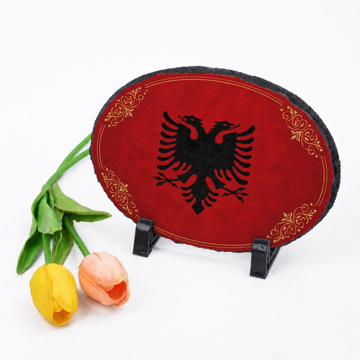 Gur Dekorativ i Personalizuar me Foto, Formë Ovale, Kujtim Romantik dhe Elegant
