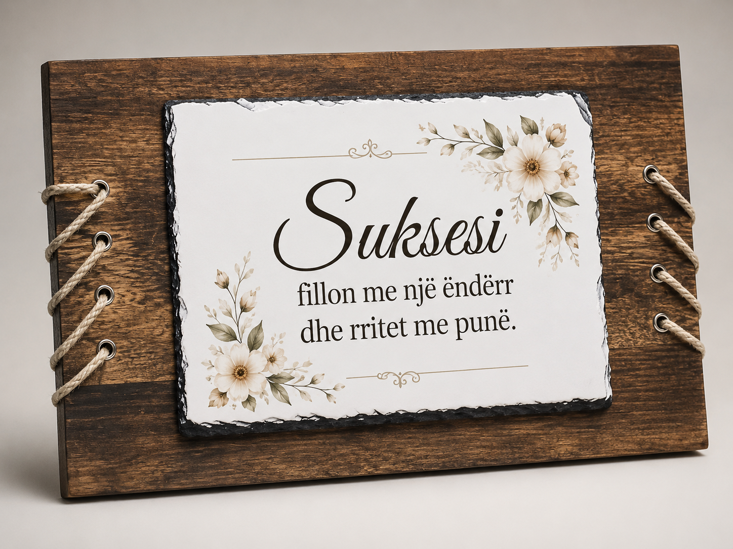 Gur dekorativ 20x20 cm me kornizë druri, i personalizuar me foto - foto 5