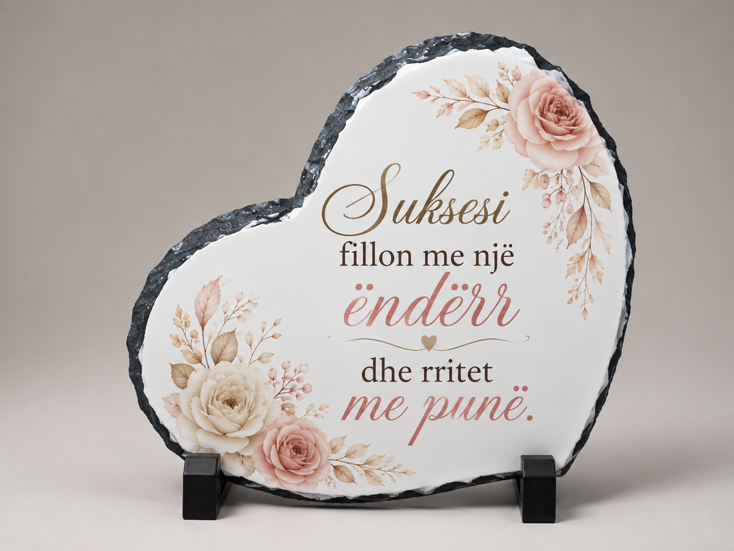 Gur dekorativ në formë zemre 20x20 cm, i personalizuar me foto - foto 2