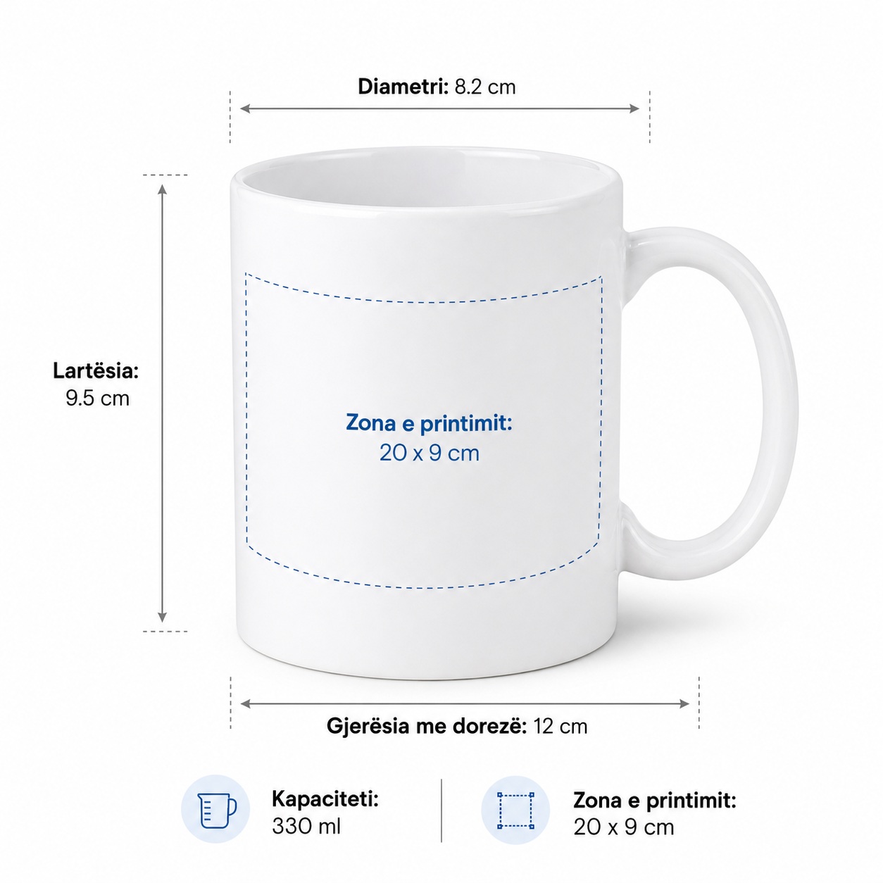 Filxhan i Personalizuar i Bardhë (Mug) për Sublimim, Dhuratë Klasike