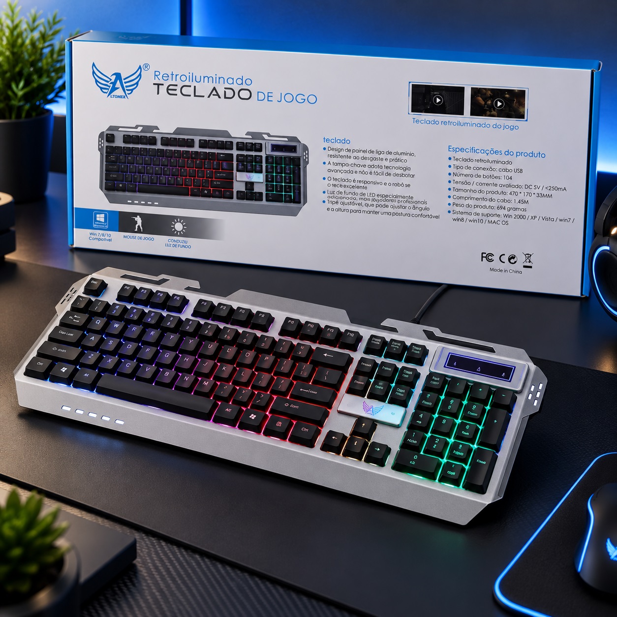 Tastierë Gaming me Ndriçim Shumëngjyrësh dhe Bllok Numerik – foto 2