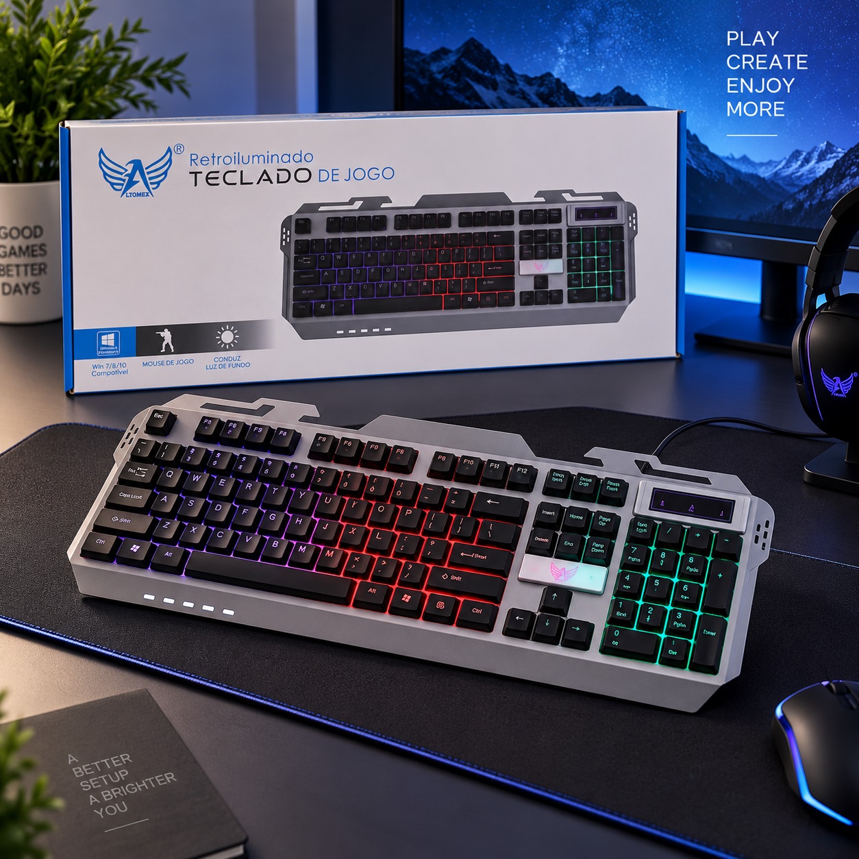 Tastierë Gaming me Ndriçim Shumëngjyrësh dhe Bllok Numerik – foto 4