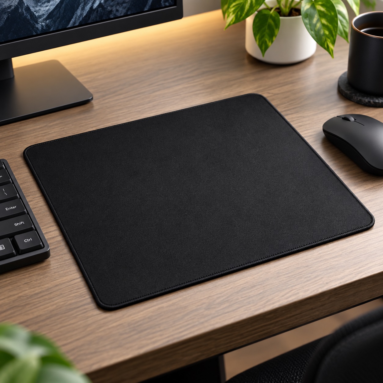 Mousepad i Zi – Nënshtresë për Maus për Zyrë dhe Shtëpi – foto 3