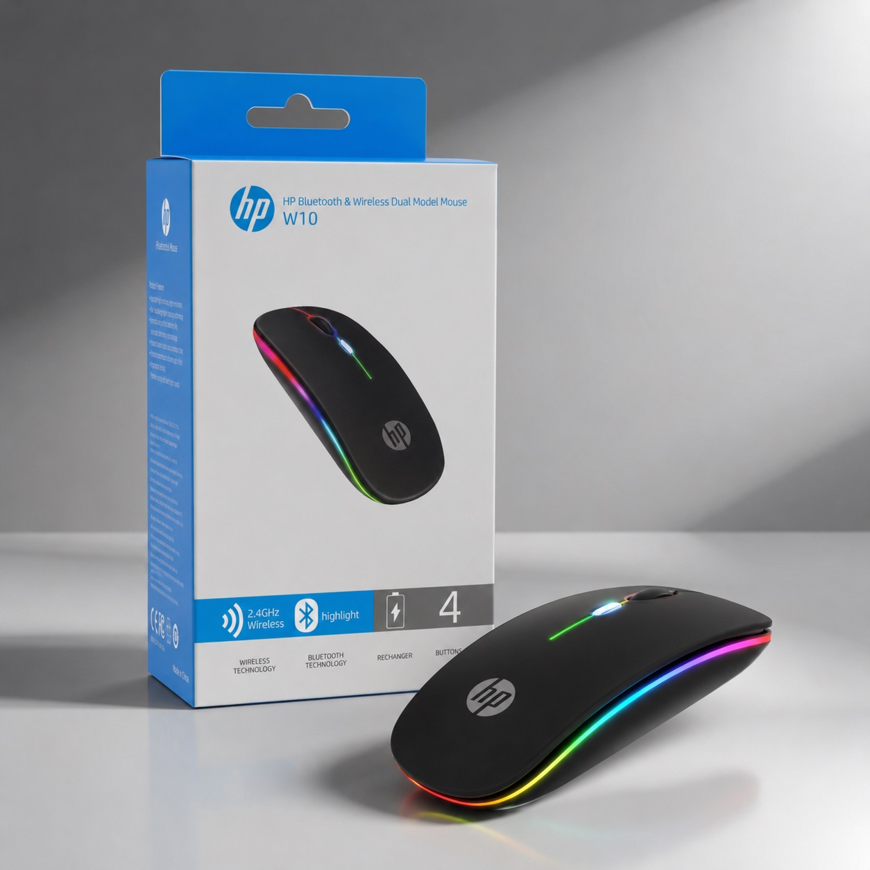 Maus Wireless HP W10 dual-mode me RGB – foto 2