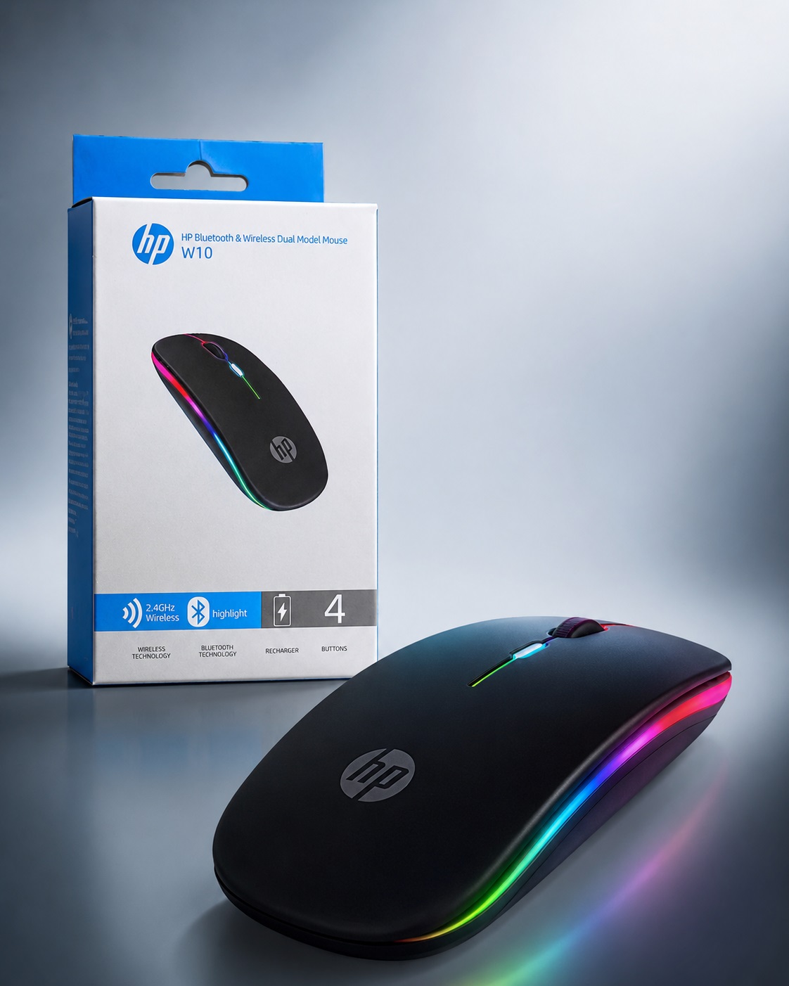 Maus Wireless HP W10 dual-mode me RGB – foto 6