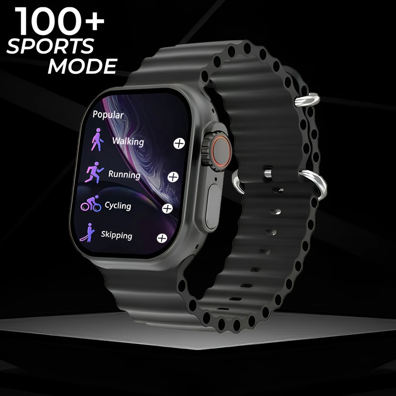 Smartwatch T10 Ultra 2 me Ekran 2.19", 100+ Sports Modes dhe Karikim Magnetik - Black - foto 2