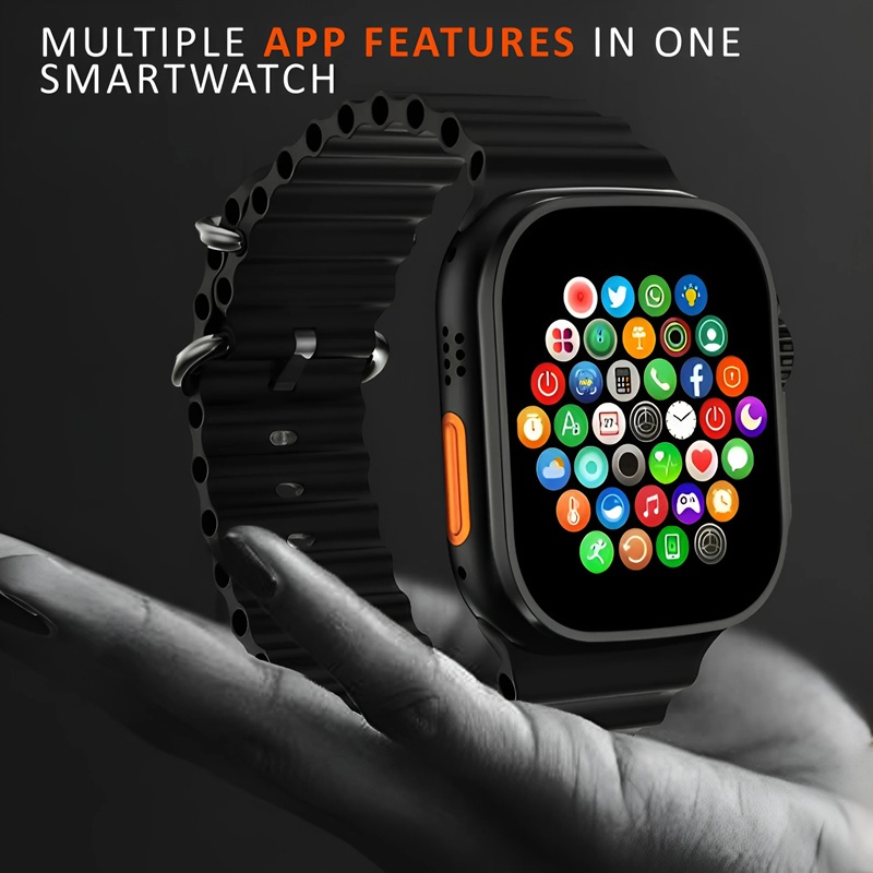 Smartwatch T10 Ultra 2 me Ekran 2.19", 100+ Sports Modes dhe Karikim Magnetik - Black - foto 5