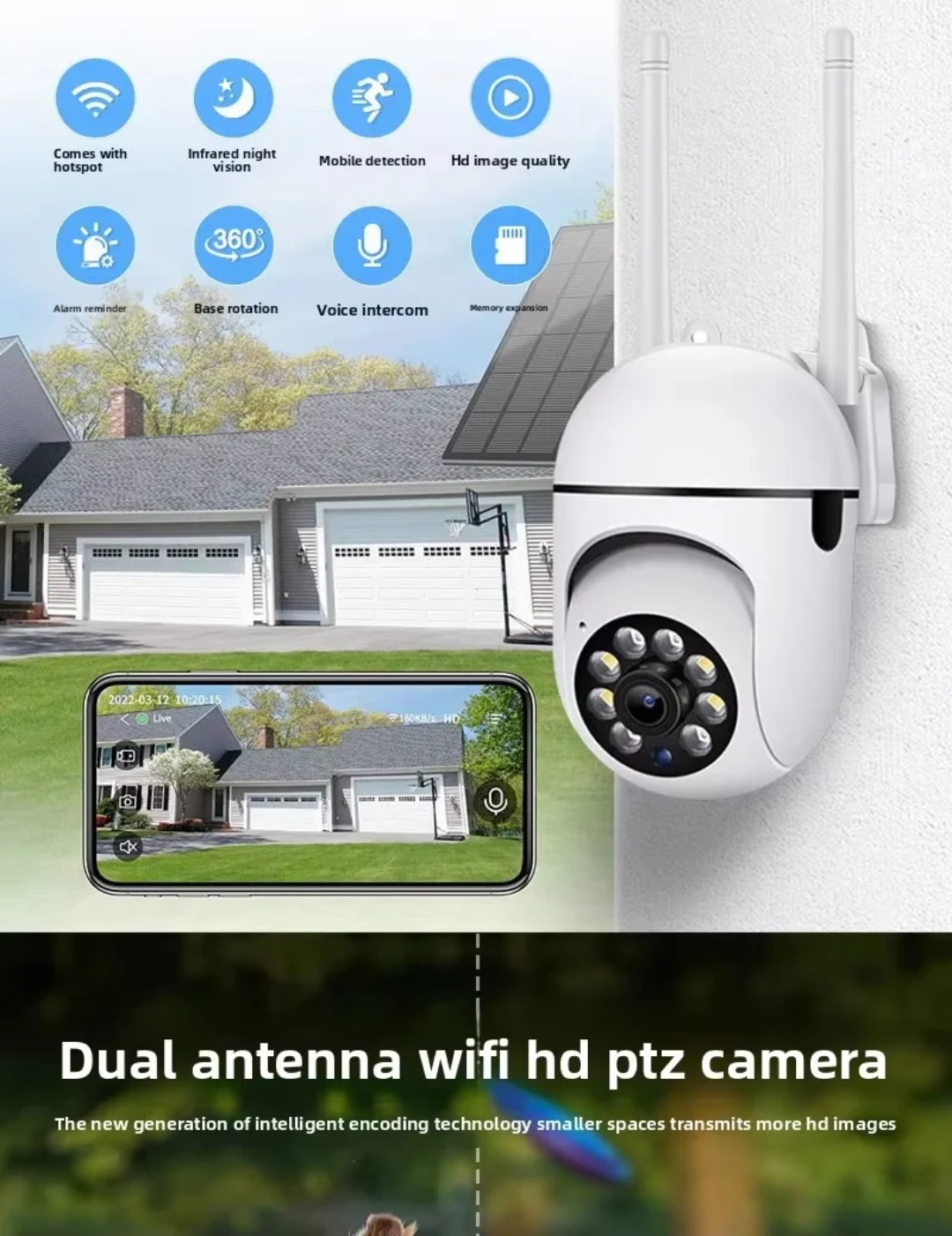Kamerë Wi-Fi A7 PTZ 360° me Shikim Natën dhe Audio në Dy Drejtime – foto 3