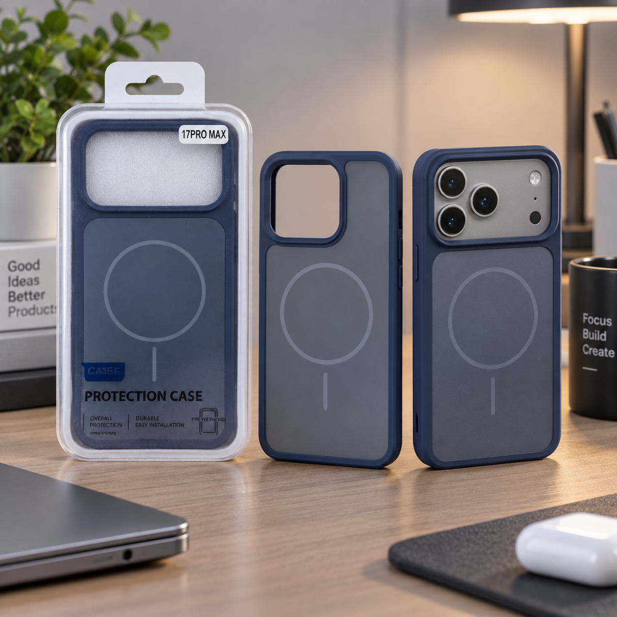 Mbrojtëse për iPhone 17 Pro Max – Blu e Errët – foto 3