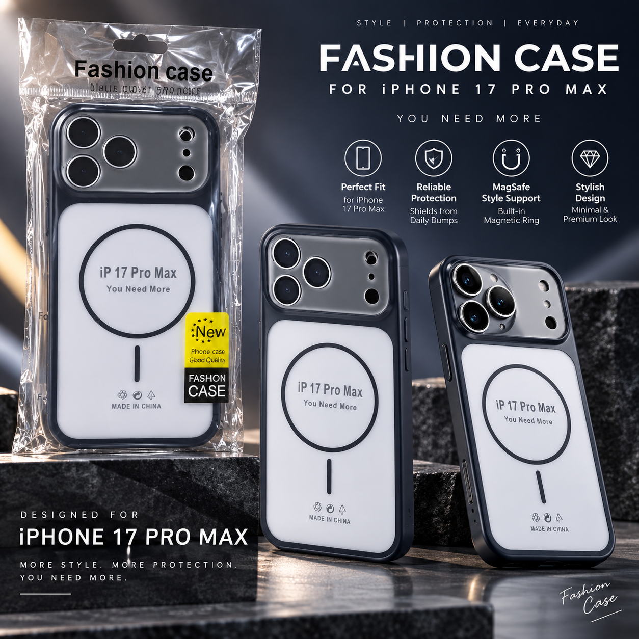 Mbrojtëse për iPhone 17 Pro Max – E Bardhë dhe Transparente – foto 5