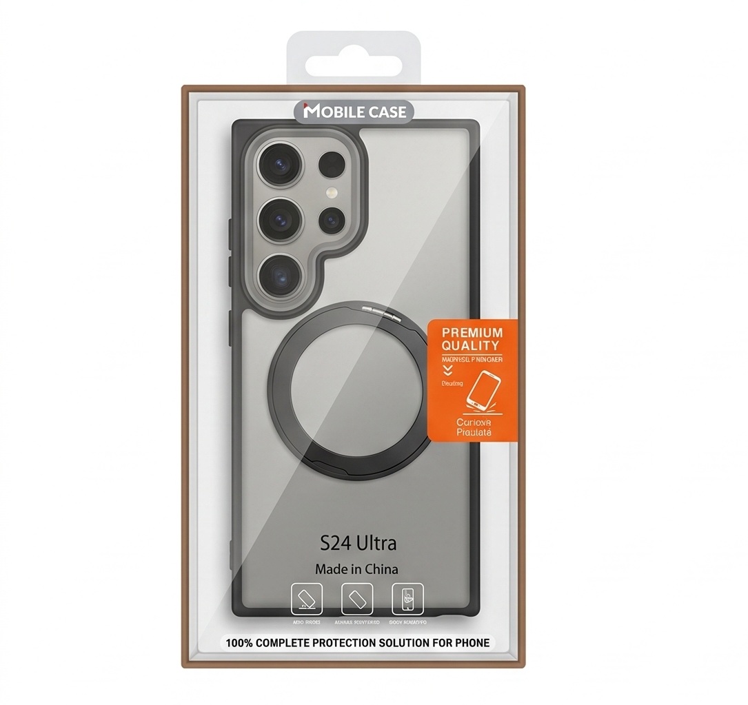 Mbrojtëse Silikoni MagSafe për Samsung Galaxy S25 & S24 Ultra, magnetik dhe praktik, për përdorim të përditshëm, e zezë/gri e errët