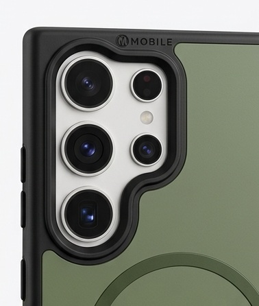 Mbrojtëse Mat me Veshje Gome & MagSafe për S24 dhe S25 Ultra, magnetik dhe praktik, për përdorim të përditshëm, e gjelbër (olive)