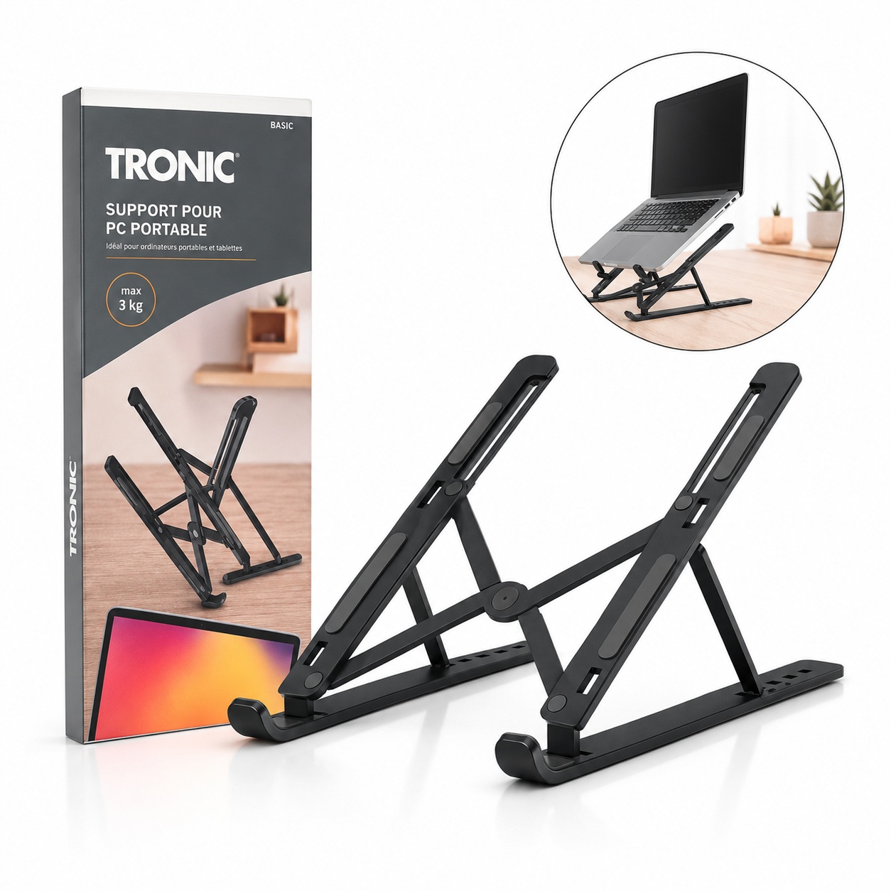 Mbajtëse Laptopi Ergonomike dhe e Palosshme Tronic (Max 3kg)