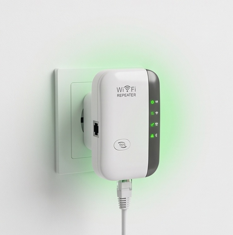Zgjerues i Sinjalit WiFi (Repeater) Wireless-N, me lidhje të qëndrueshme pa tela, për përdorim të përditshëm, e bardhë/e zezë