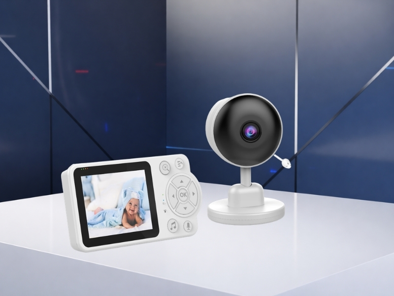 Baby Monitor Camera 480P Pan/Tilt, me kënd të gjerë përdorimi, për shtëpi, familje dhe siguri, ngjyrë e bardhë