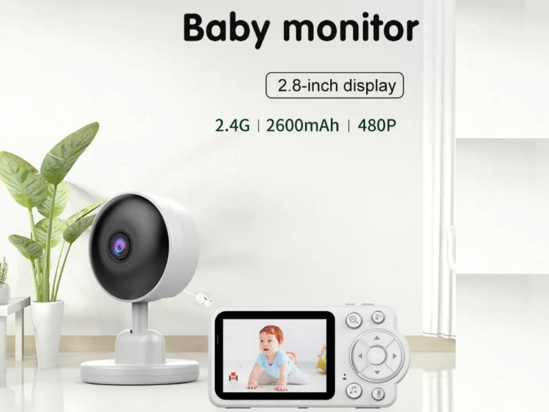 Baby Monitor Camera 480P Pan/Tilt, me kënd të gjerë përdorimi, për shtëpi, familje dhe siguri, ngjyrë e bardhë