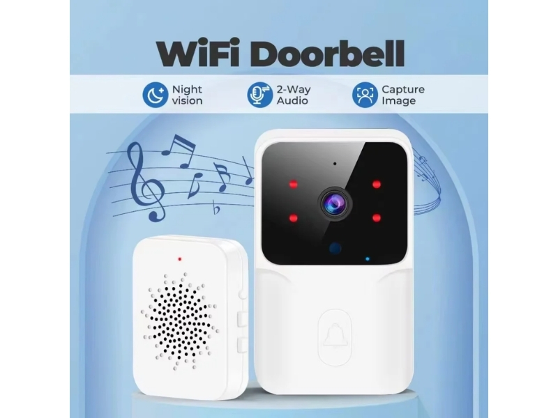 WiFi Smart Doorbell Camera, me lidhje të qëndrueshme pa tela, për shtëpi, familje dhe siguri, ngjyrë e zezë
