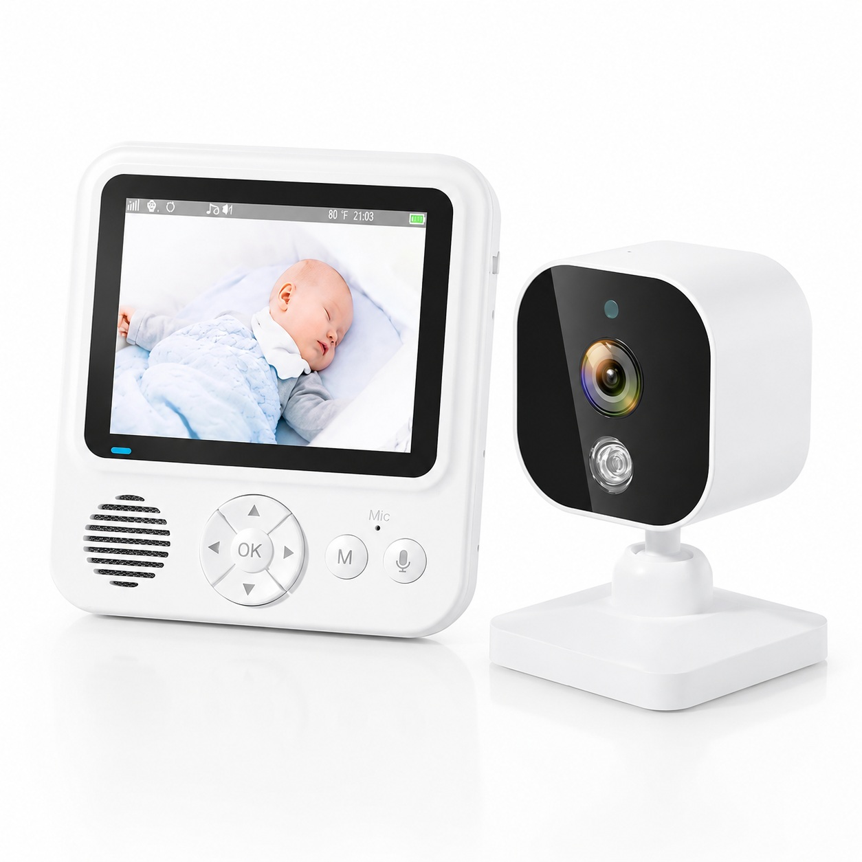 Kamerë Baby Monitor me ekran 3.5 inc, vizion nate dhe Kontroll në Distancë