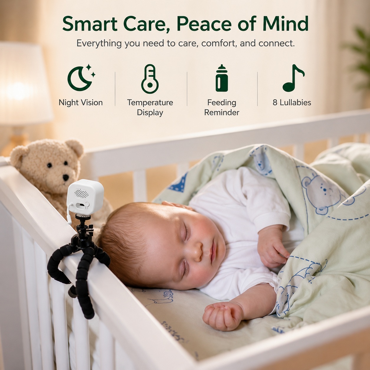 Kamerë Baby Monitor me ekran 3.5 inc, vizion nate dhe Kontroll në Distancë