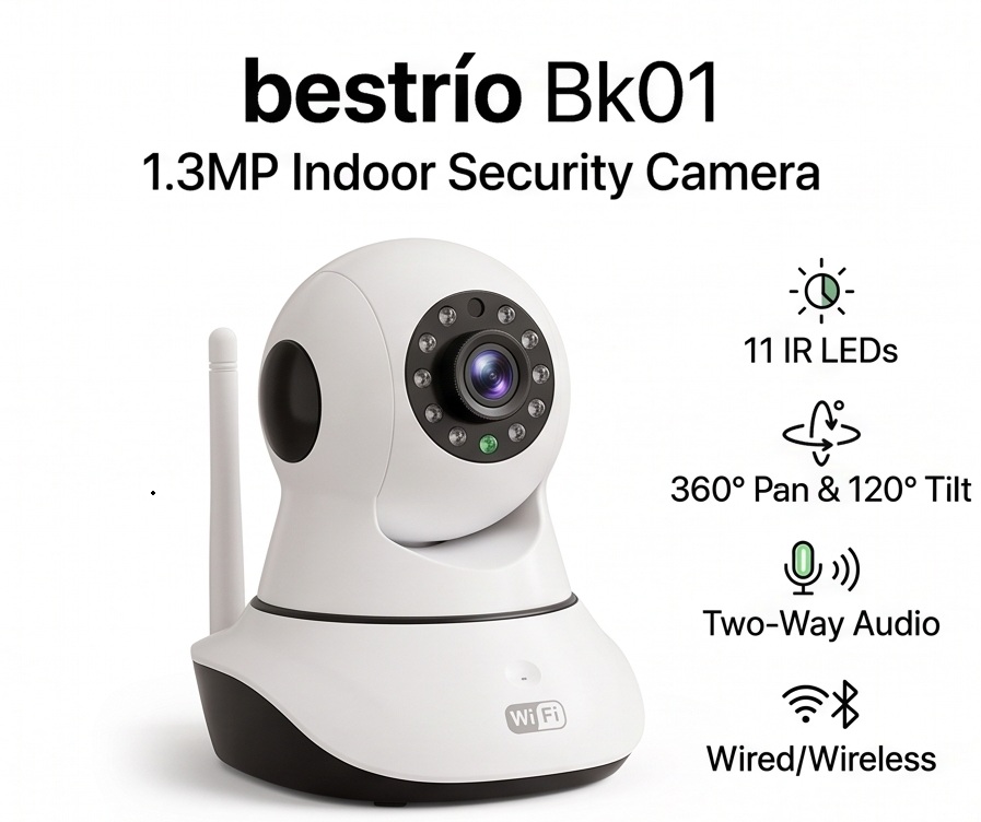 Kamerë Sigurie e Brendshme bestrío Bk01 1.3MP me WiFi dhe Audio