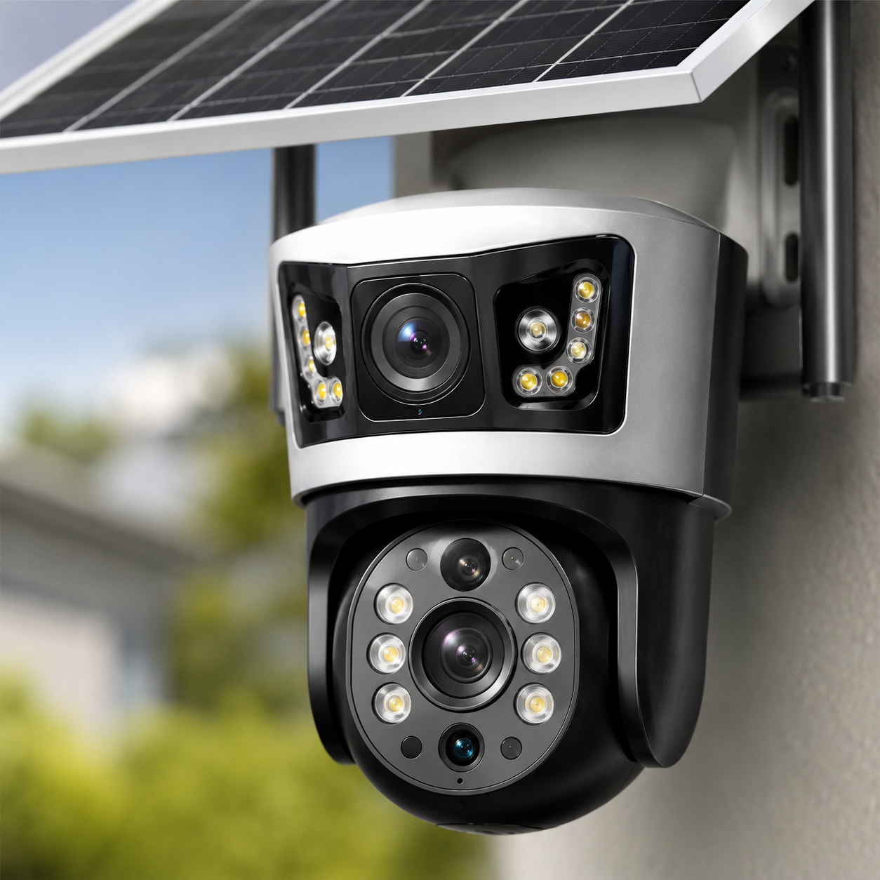 Sistem Kamerash Sigurie V380 Solar me Lente të Trefishta (PTZ)